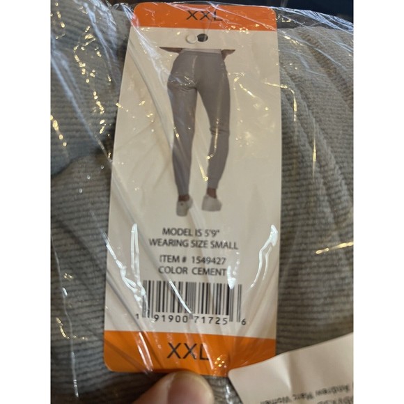 Marc New York Women's Ribbed Knit Soft Slim Jogger Pants, Cement Gray XXL - Picture 3 of 3